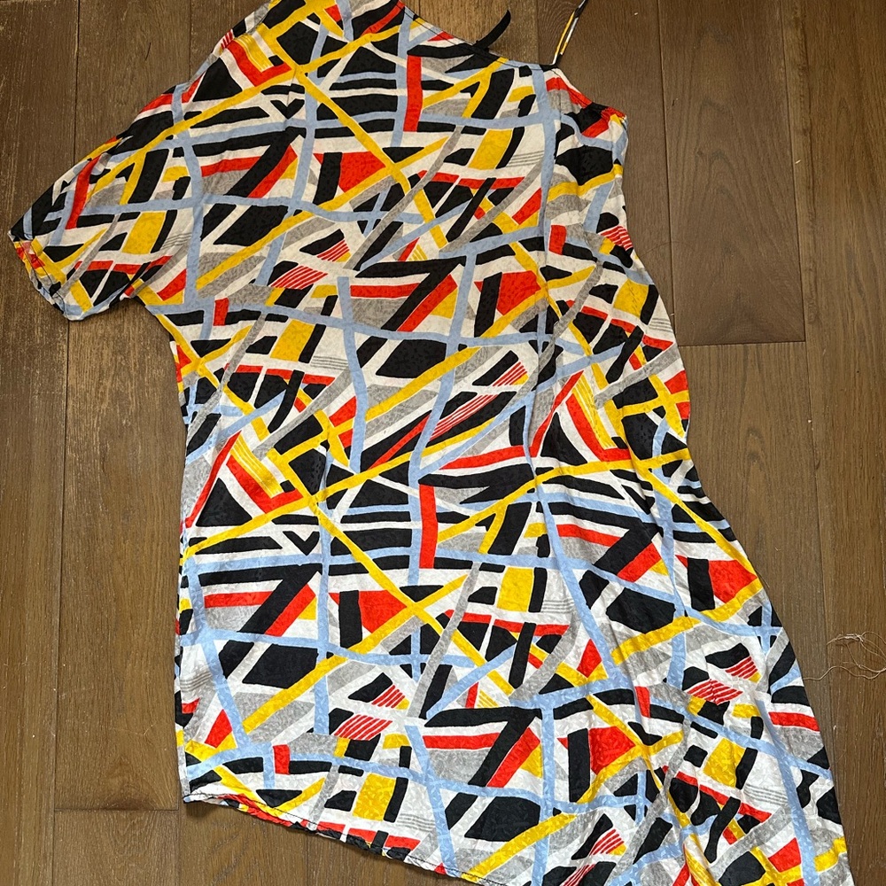 Topshop Geometric Multicolor Midi Dress